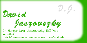 david jaszovszky business card